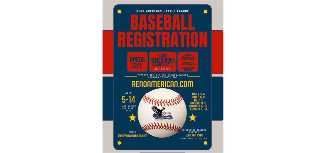 Registration for Baseball is open!